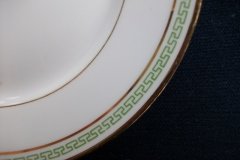 CHARLES MARTIN (CM) GREEN GREEK KEY-  BREAD & BUTTER PLATES 6 3/8"      ..... http://jaapiesfinechinastore.com