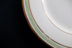 CHARLES MARTIN (CM) GREEN GREEK KEY-  BREAD & BUTTER PLATES 6 3/8"      ..... http://jaapiesfinechinastore.com