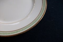 CHARLES MARTIN (CM) GREEN GREEK KEY-  BREAD & BUTTER PLATES 6 3/8"      ..... http://jaapiesfinechinastore.com
