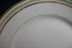 CHARLES MARTIN (CM) GREEN GREEK KEY-  BREAD & BUTTER PLATES 6 3/8"      ..... http://jaapiesfinechinastore.com