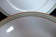 CHARLES MARTIN (CM) GREEN GREEK KEY- COUPE SOUP BOWL 7 5/8"     ..... https://www.jaapiesfinechinastore.com