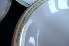 CHARLES MARTIN (CM) GREEN GREEK KEY- COUPE SOUP BOWL 7 5/8"     ..... https://www.jaapiesfinechinastore.com