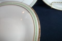 CHARLES MARTIN (CM) GREEN GREEK KEY- COUPE SOUP BOWL 7 5/8"     ..... http://jaapiesfinechinastore.com