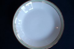 CHARLES MARTIN (CM) GREEN GREEK KEY- COUPE SOUP BOWL 7 5/8"     ..... http://jaapiesfinechinastore.com