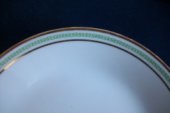 CHARLES MARTIN (CM) GREEN GREEK KEY- COUPE SOUP BOWL 7 5/8"     ..... https://www.jaapiesfinechinastore.com