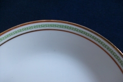 CHARLES MARTIN (CM) GREEN GREEK KEY- COUPE SOUP BOWL 7 5/8"     ..... https://www.jaapiesfinechinastore.com