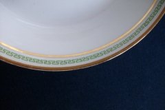 CHARLES MARTIN (CM) GREEN GREEK KEY- COUPE SOUP BOWL 7 5/8"     ..... http://jaapiesfinechinastore.com