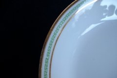CHARLES MARTIN (CM) GREEN GREEK KEY- COUPE SOUP BOWL 7 5/8"     ..... http://jaapiesfinechinastore.com