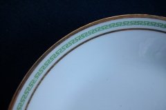 CHARLES MARTIN (CM) GREEN GREEK KEY- COUPE SOUP BOWL 7 5/8"     ..... http://jaapiesfinechinastore.com