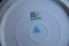 CHARLES MARTIN (CM) GREEN GREEK KEY- COUPE SOUP BOWL 7 5/8"     ..... http://jaapiesfinechinastore.com