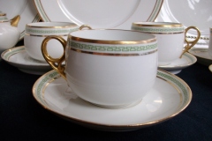 CHARLES MARTIN (CM) GREEN GREEK KEY- CUP & SAUCER    ..... https://www.jaapiesfinechinastore.com