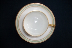 CHARLES MARTIN (CM) GREEN GREEK KEY- CUP & SAUCER    ..... https://www.jaapiesfinechinastore.com