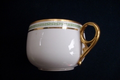 CHARLES MARTIN (CM) GREEN GREEK KEY- CUP & SAUCER    ..... https://www.jaapiesfinechinastore.com