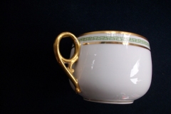 CHARLES MARTIN (CM) GREEN GREEK KEY- CUP & SAUCER    ..... https://www.jaapiesfinechinastore.com