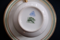 CHARLES MARTIN (CM) GREEN GREEK KEY- CUP & SAUCER    ..... https://www.jaapiesfinechinastore.com