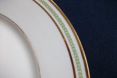 CHARLES MARTIN (CM) GREEN GREEK KEY-  DINNER PLATE 9 5/8"     ..... http://jaapiesfinechinastore.com