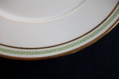 CHARLES MARTIN (CM) GREEN GREEK KEY-  DINNER PLATE 9 5/8"     ..... http://jaapiesfinechinastore.com