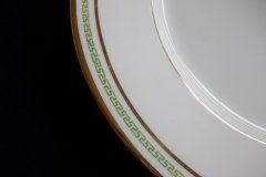 CHARLES MARTIN (CM) GREEN GREEK KEY-  DINNER PLATE 9 5/8"     ..... http://jaapiesfinechinastore.com