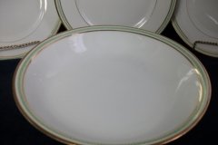 CHARLES MARTIN (CM) GREEN GREEK KEY- ROUND OPEN  SERVING BOWL 9 3/8"  ..... http://jaapiesfinechinastore.com