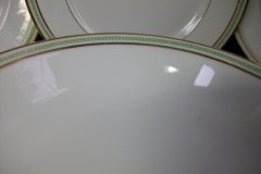 CHARLES MARTIN (CM) GREEN GREEK KEY- ROUND OPEN  SERVING BOWL 9 3/8"  ..... http://jaapiesfinechinastore.com