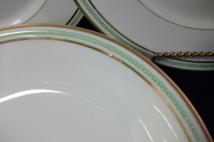 CHARLES MARTIN (CM) GREEN GREEK KEY- ROUND OPEN  SERVING BOWL 9 3/8"  ..... https://www.jaapiesfinechinastore.com