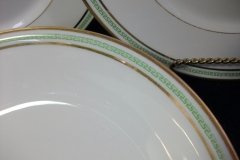 CHARLES MARTIN (CM) GREEN GREEK KEY- ROUND OPEN  SERVING BOWL 9 3/8"  ..... http://jaapiesfinechinastore.com