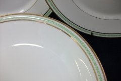 CHARLES MARTIN (CM) GREEN GREEK KEY- ROUND OPEN  SERVING BOWL 9 3/8"  ..... http://jaapiesfinechinastore.com