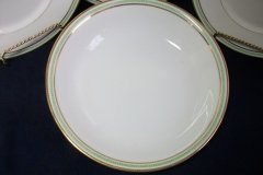 CHARLES MARTIN (CM) GREEN GREEK KEY- ROUND OPEN  SERVING BOWL 9 3/8"  ..... http://jaapiesfinechinastore.com