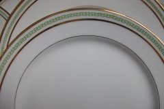 CHARLES MARTIN (CM) GREEN GREEK KEY-  SALAD PLATE 7 3/8"      ..... http://jaapiesfinechinastore.com