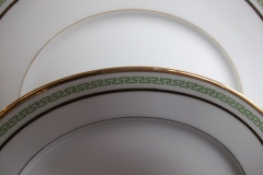 CHARLES MARTIN (CM) GREEN GREEK KEY-  SALAD PLATE 7 3/8"      ..... https://www.jaapiesfinechinastore.com