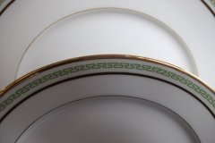 CHARLES MARTIN (CM) GREEN GREEK KEY-  SALAD PLATE 7 3/8"      ..... http://jaapiesfinechinastore.com
