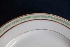 CHARLES MARTIN (CM) GREEN GREEK KEY-  SALAD PLATE 7 3/8"      ..... http://jaapiesfinechinastore.com
