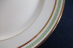 CHARLES MARTIN (CM) GREEN GREEK KEY-  SALAD PLATE 7 3/8"      ..... http://jaapiesfinechinastore.com