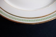 CHARLES MARTIN (CM) GREEN GREEK KEY-  SALAD PLATE 7 3/8"      ..... http://jaapiesfinechinastore.com