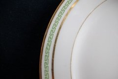 CHARLES MARTIN (CM) GREEN GREEK KEY-  SALAD PLATE 7 3/8"      ..... http://jaapiesfinechinastore.com