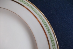 CHARLES MARTIN (CM) GREEN GREEK KEY-  SALAD PLATE 7 3/8"      ..... https://www.jaapiesfinechinastore.com