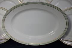 CHARLES MARTIN (CM) GREEN GREEK KEY- OVAL SERVING PLATTER 15 3/8" ..... https://www.jaapiesfinechinastore.com