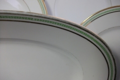 CHARLES MARTIN (CM) GREEN GREEK KEY- OVAL SERVING PLATTER 15 3/8" ..... https://www.jaapiesfinechinastore.com