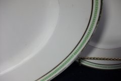 CHARLES MARTIN (CM) GREEN GREEK KEY- OVAL SERVING PLATTER 15 3/8" ..... http://jaapiesfinechinastore.com