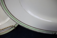 CHARLES MARTIN (CM) GREEN GREEK KEY- OVAL SERVING PLATTER 15 3/8" ..... https://www.jaapiesfinechinastore.com