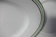 CHARLES MARTIN (CM) GREEN GREEK KEY- OVAL SERVING PLATTER 15 3/8" ..... https://www.jaapiesfinechinastore.com