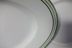 CHARLES MARTIN (CM) GREEN GREEK KEY- OVAL SERVING PLATTER 15 3/8" ..... http://jaapiesfinechinastore.com