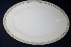 CHARLES MARTIN (CM) GREEN GREEK KEY- OVAL SERVING PLATTER 15 3/8" ..... http://jaapiesfinechinastore.com