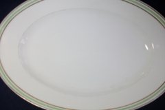 CHARLES MARTIN (CM) GREEN GREEK KEY- OVAL SERVING PLATTER 15 3/8" ..... http://jaapiesfinechinastore.com