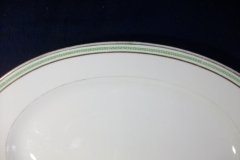 CHARLES MARTIN (CM) GREEN GREEK KEY- OVAL SERVING PLATTER 15 3/8" ..... http://jaapiesfinechinastore.com