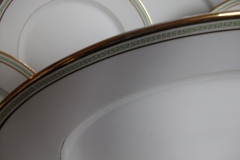 CHARLES MARTIN (CM) GREEN GREEK KEY-  OVAL SERVING PLATTER  18"     ..... https://www.jaapiesfinechinastore.com