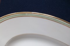 CHARLES MARTIN (CM) GREEN GREEK KEY-  OVAL SERVING PLATTER  18"     ..... https://www.jaapiesfinechinastore.com