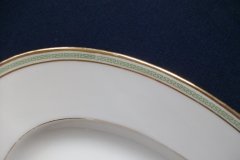 CHARLES MARTIN (CM) GREEN GREEK KEY-  OVAL SERVING PLATTER  18"     ..... http://jaapiesfinechinastore.com