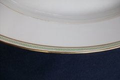 CHARLES MARTIN (CM) GREEN GREEK KEY-  OVAL SERVING PLATTER  18"     ..... http://jaapiesfinechinastore.com