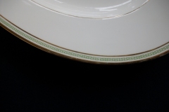 CHARLES MARTIN (CM) GREEN GREEK KEY-  OVAL SERVING PLATTER  18"     ..... https://www.jaapiesfinechinastore.com